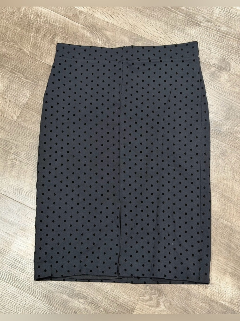 Ann Taylor Womens Velvet Polka Dot Knit Pencil Skirt Stretch Size 8 Black NWT